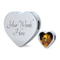 Roaring Lion Art Print Heart Charm Steel Bracelet
