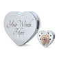 Cute Pomeranian Print Heart Charm Steel Bracelet
