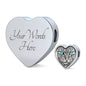 Blue Eyes Cat Print Heart Charm Steel Bracelet