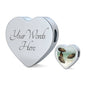 Oscar Fish Print Heart Charm Steel Bracelet