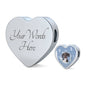 Spanish Water Dog Print Heart Charm Steel Bracelet