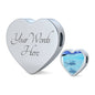 Fish Print Heart Charm Steel Bracelet