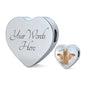 Australian Terrier Print Heart Charm Steel Bracelet