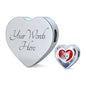 Burmilla Cat Print Heart Charm Steel Bracelet