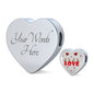 Yorkie Love Print Heart Charm Steel Bracelet