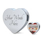 Border Terrier Print Heart Charm Steel Bracelet