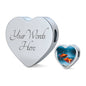 Fantail Fish Print Heart Charm Steel Bracelet