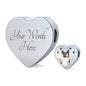 Cardigan Welsh Corgi Print Heart Charm Steel Bracelet