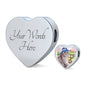 Scottish Fold Cat Print Heart Charm Steel Bracelet