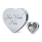 Black&White Snake Print Heart Charm Steel Bracelet
