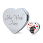 Dachshund Print Heart Charm Steel Bracelet