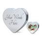 Lovely Common Molly Fish Print Heart Pendant Steel Bracelet