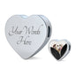 Dalmatian Dog Art Print Heart Charm Steel Bracelet