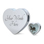 Clydesdale Horse Print Heart Charm Steel Bracelet