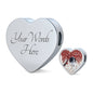 English Springer Spaniel Print Heart Charm Steel Bracelet