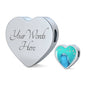 Dolphin Fish Print Heart Charm Steel Bracelet