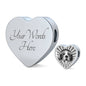 Beagle Dog Print Heart Charm Steel Bracelet