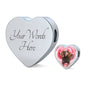 Boykin Spaniel Print Heart Charm Steel Bracelet