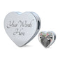African Grey Parrot Print Heart Charm Steel Bracelet