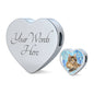 Maine Coon Cat Print Heart Charm Steel Bracelet