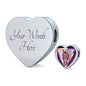 Horse Designer Art Print Heart Charm Steel Bracelet