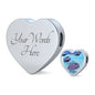 Afra Cichlid Fish Print Heart Charm Steel Bracelet