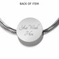Common Molly Fish Print Circle Charm Steel Bracelet