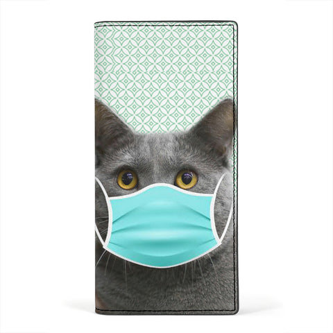Chartreux Cat Print Women's Leather Wallet