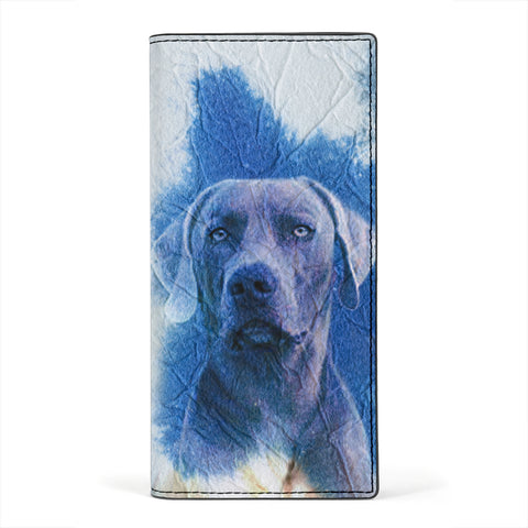 Cute Weimaraner Dog Print Women's Leather Wallet