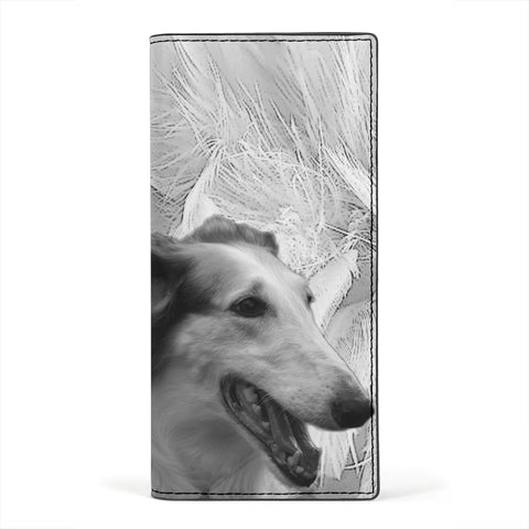 Lovely Borzoi Print Women's Leather Wallet