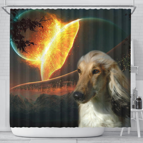 Amazing Afghan Hound Dog Print Shower Curtain