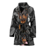 Rottweiler Dog On Black Print Women's Bath Robe