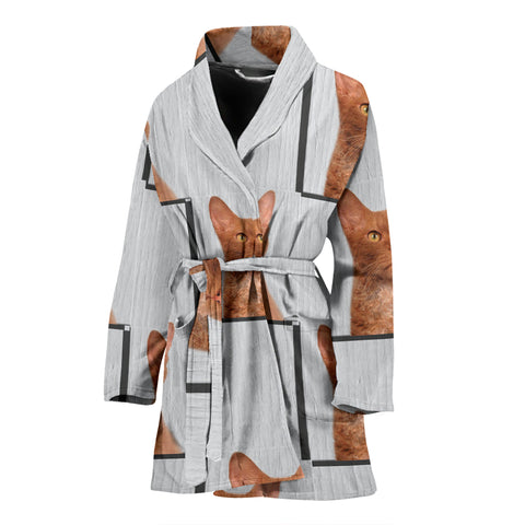 LaPerm Cat Print Women's Bath Robe