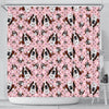 Basset Hound Dog In Lots Print Shower Curtain
