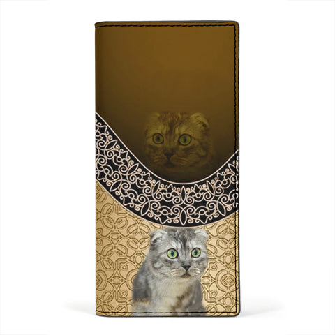 Scottish Fold Cat Print Women's Leather Wallet