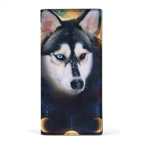 Siberian Husky Dog Print Women's Leather Wallet
