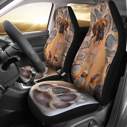 Bullmastiff Dog With Paw Print Car Seat Covers
