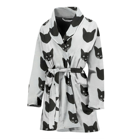 Bombay Cat Pattern Print Women's Bath Robe