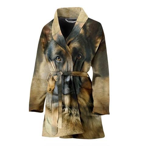 New German Shepherd Print Women's Bath Robe