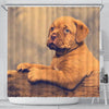 Dogue De Bordeaux (Bordeaux Mastiff) Puppy Print Shower Curtains