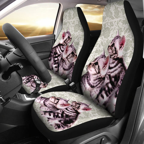 Cute American Shorthair Cat Print Car Seat Covers