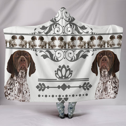 German Shorthaired Pointer Print Hooded Blanket
