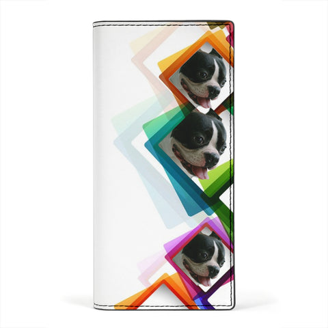 Cute Boston Terrier Print Women's Leather Wallet