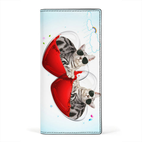 American Shorthair Cat Print Women's Leather Wallet Wallet