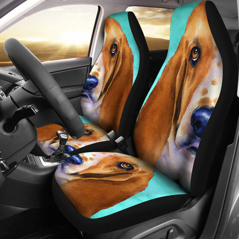 Basset Hound Dog Art Print Car Seat Covers