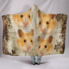 Lovely Golden Hamster Print Hooded Blanket