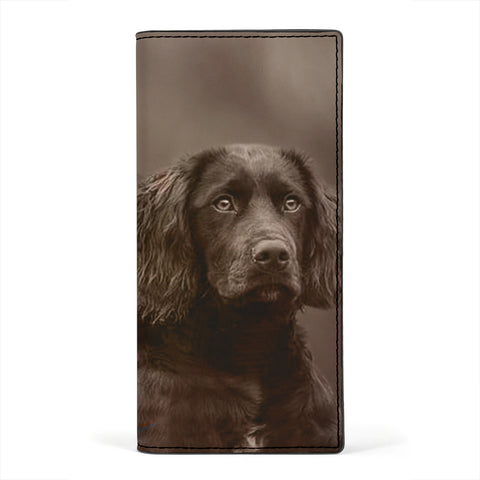 Boykin Spaniel On Brown Print Women's Leather Wallet
