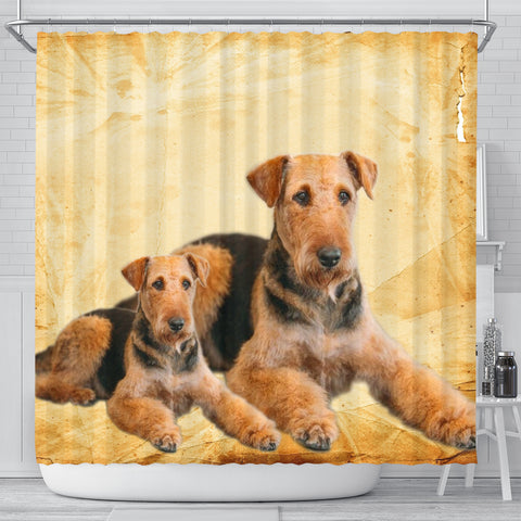 Airedale Terrier Print Shower Curtains