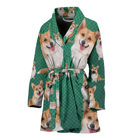 Amazing Cardigan Welsh Corgi Dog Print Women's Bath Robe