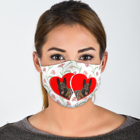 Malinois Dog Floral Print Face Mask